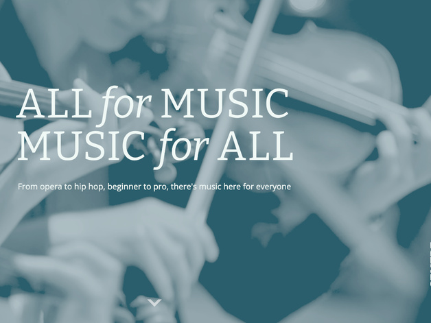 Centre for Music Performance: screengrab from website