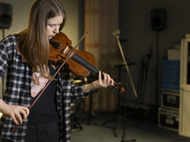 Rehearsing for a recording in studio 1