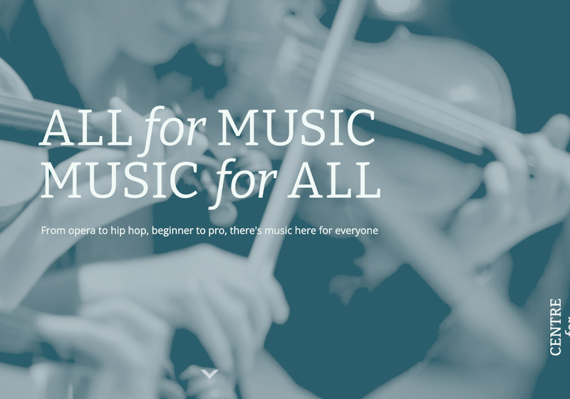 Centre for Music Performance: screengrab from website