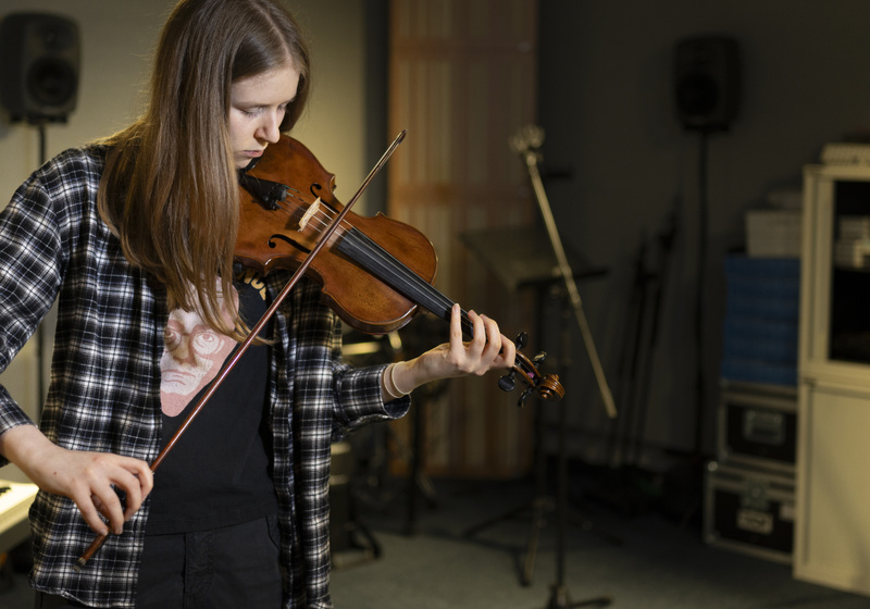 Rehearsing for a recording in studio 1
